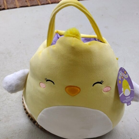 Squishmallows Ivanna Chick Easter Basket Plush Yellow Bag with Tag - Picture 1 of 8